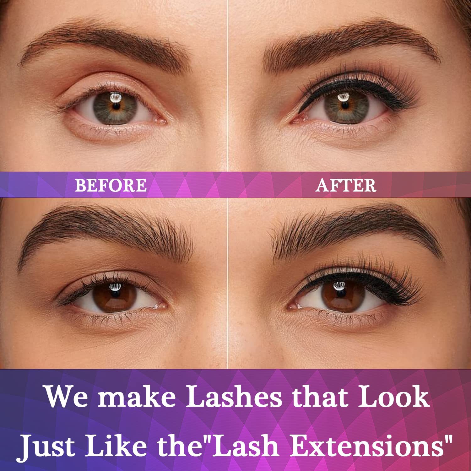 AkesuLash waterproof magnetic lashes maintain shape and wear throughout the day