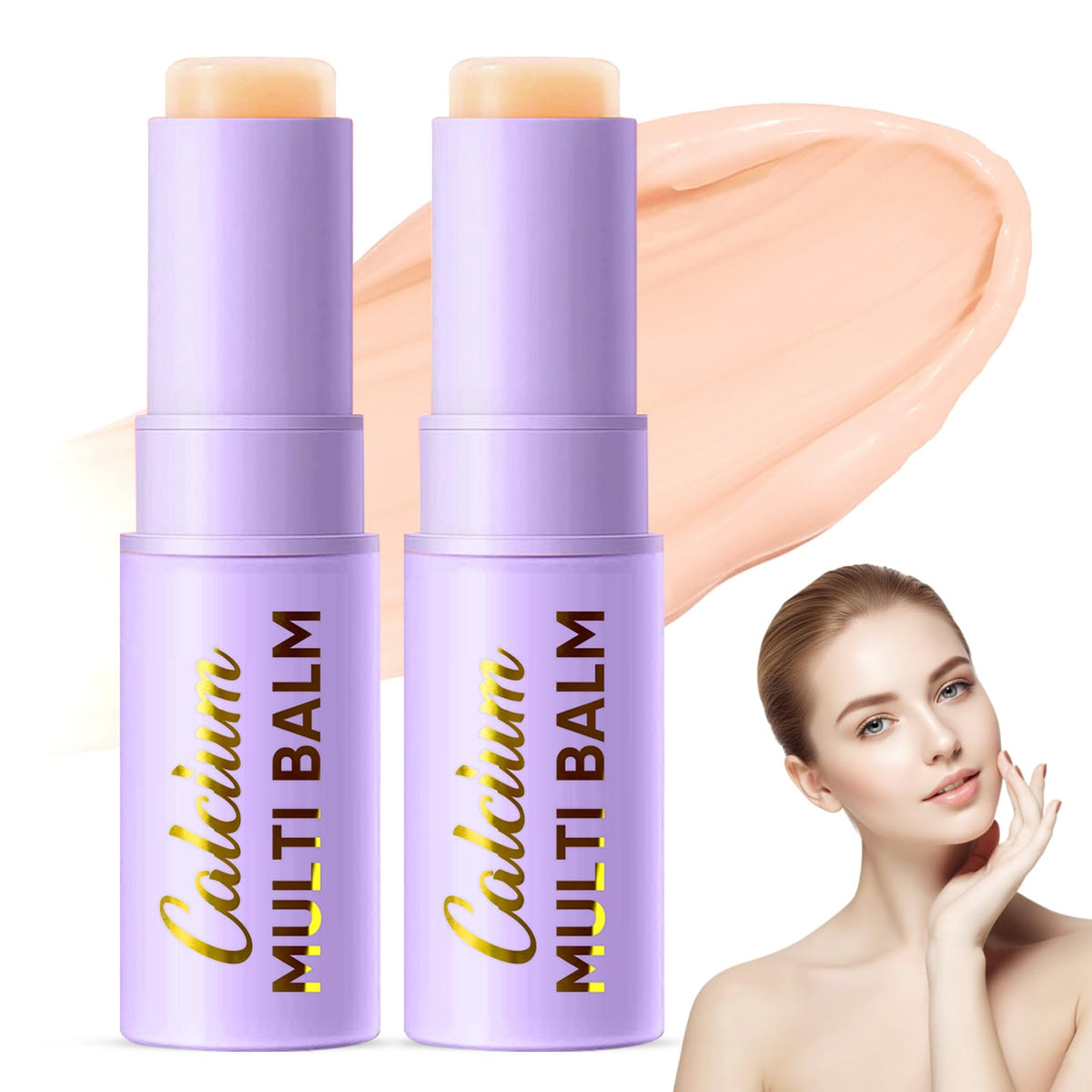 AKQBPN Calcium Volume Multi Balm twist-up application for on-the-go hydration and mess-free use.
