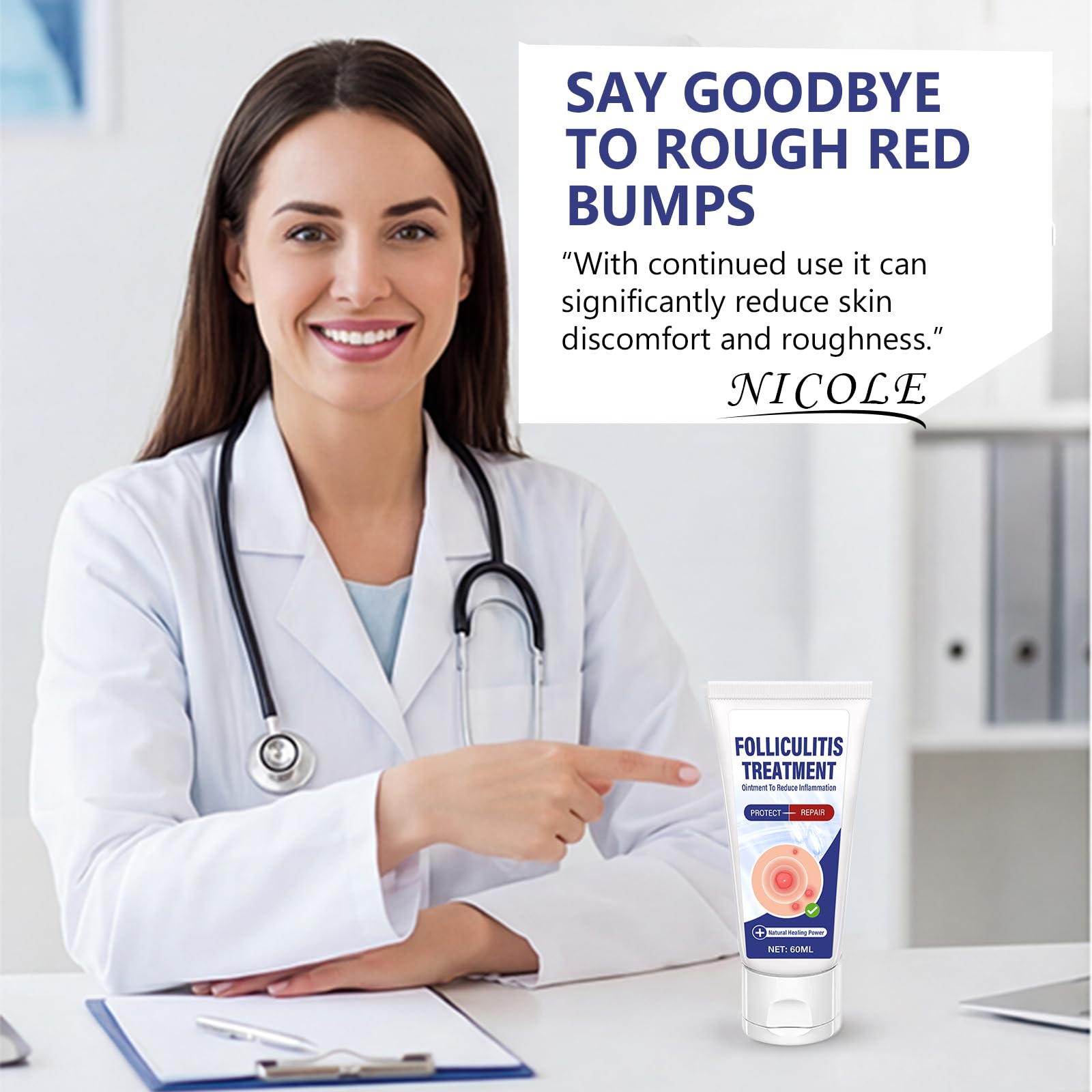AKQBPN Folliculitis Cream with calendula helps calm irritated areas.