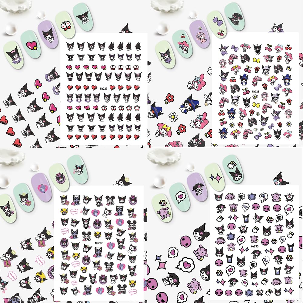 Akutoer anime nails stickers for fun, personalized nail decor.