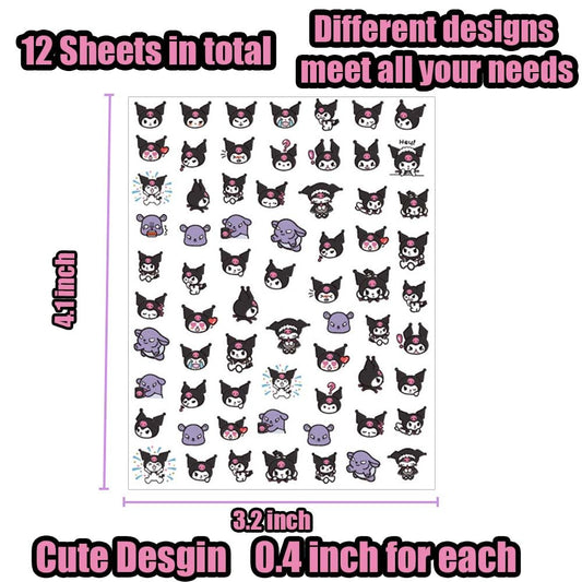 Akutoer kawaii nail charms decal for quick, stylish nail art.