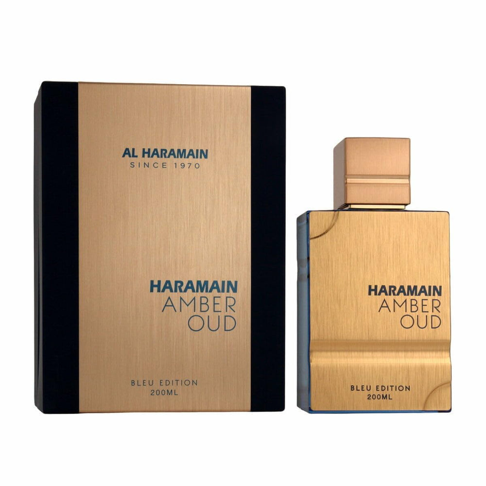 Al Haramain Amber Oud Blue Edition box packaging for gifting and display
