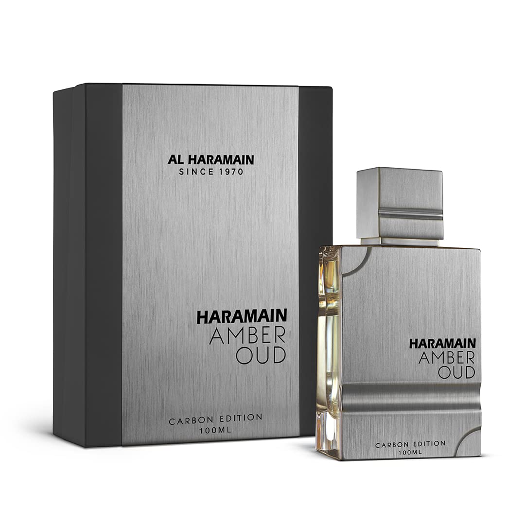 Al Haramain Amber Oud Carbon Edition bottle, long-lasting fragrance for daily wear