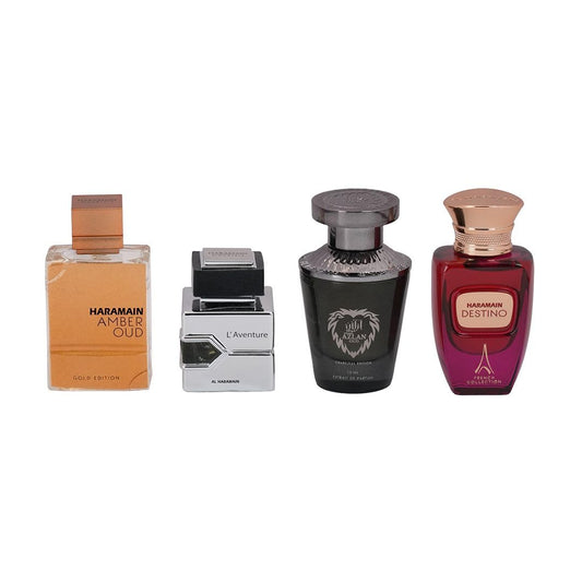 Al Haramain Amber Oud Gold Edition mini bottle with opulent amber-oud notes for luxury moments