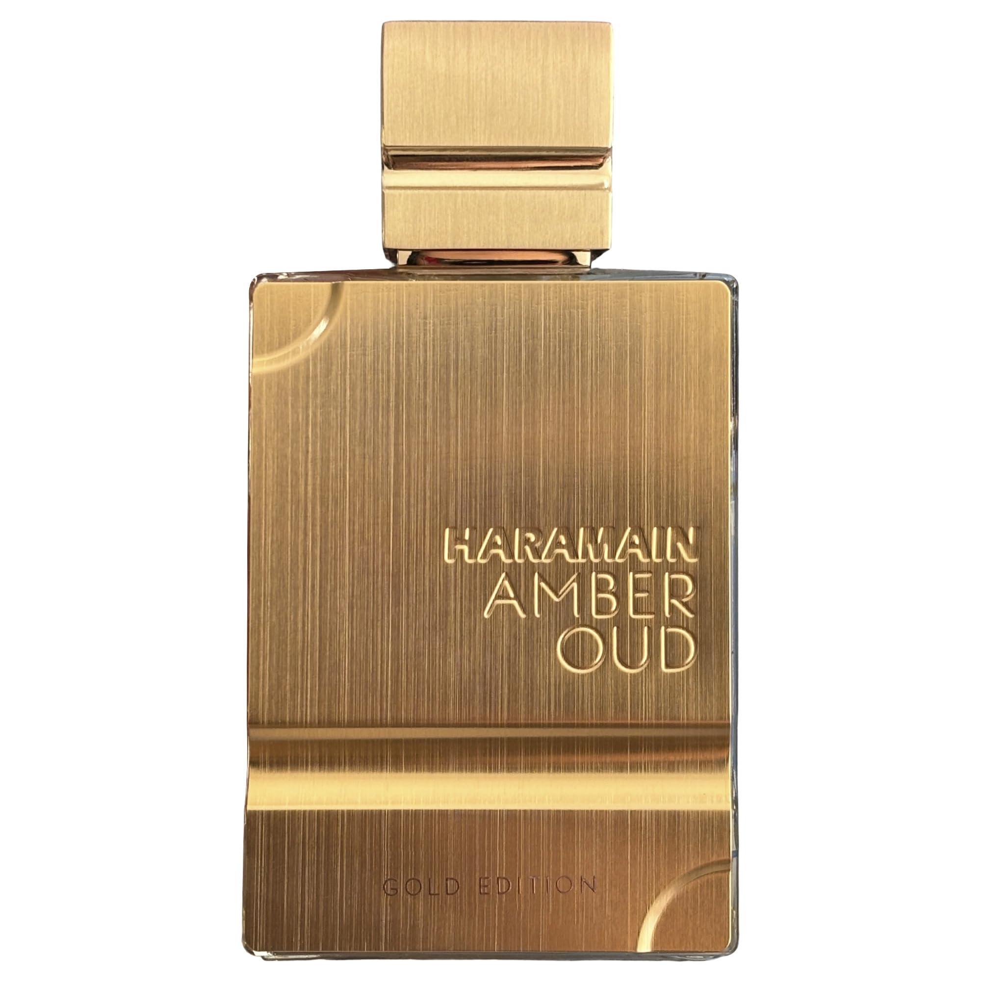 Al Haramain Amber Oud Gold Edition bottle cap close-up, premium design for luxury feel.