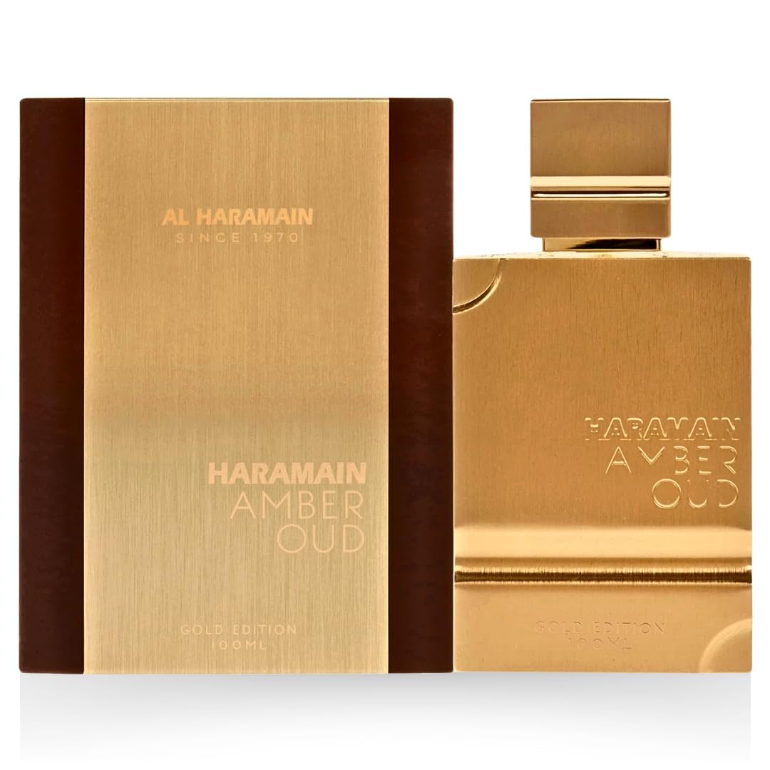 Al Haramain Amber Oud Gold Edition bottle closeup showing premium packaging and rich amber notes for evening wear.