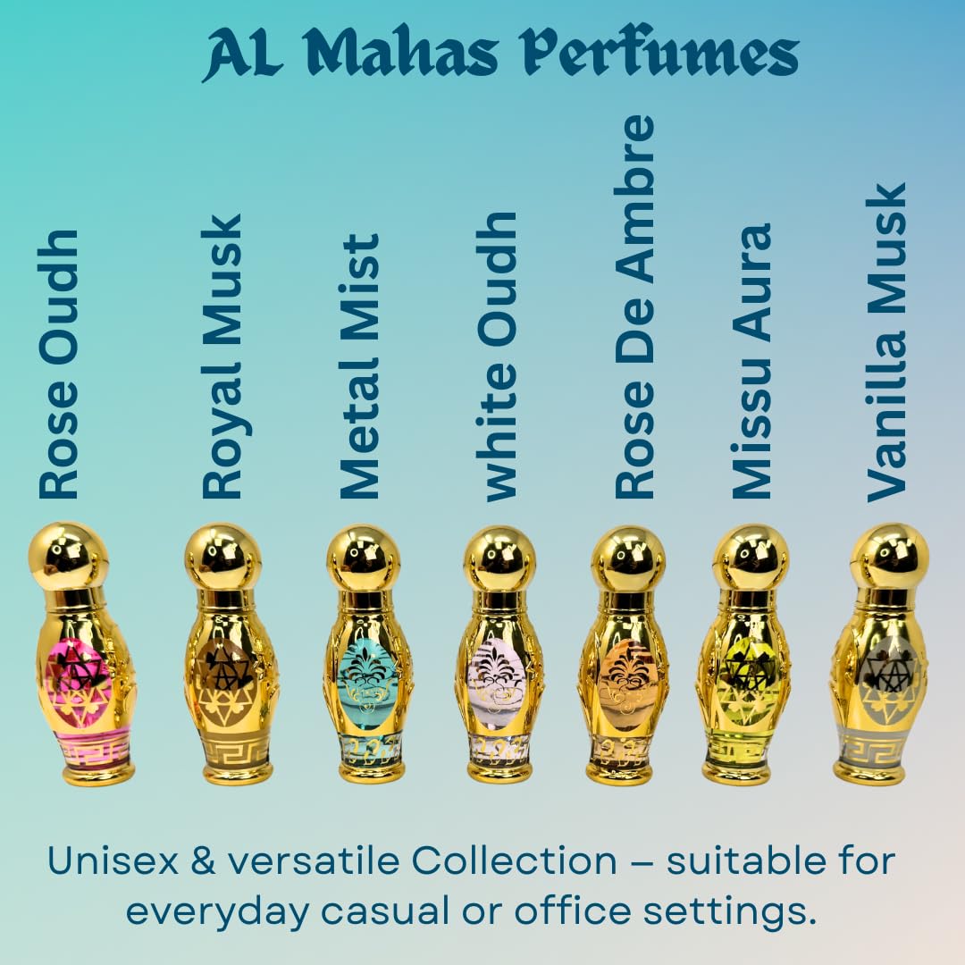AL MAHAS Rose de ambre refillable set image highlights two bottles included