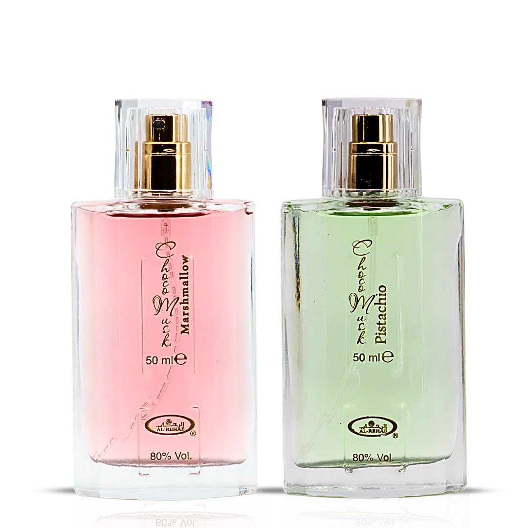 Al-Rehab Choco Musk Marshmallow bottle showing creamy strawberry sweetness for daily gourmand wear.