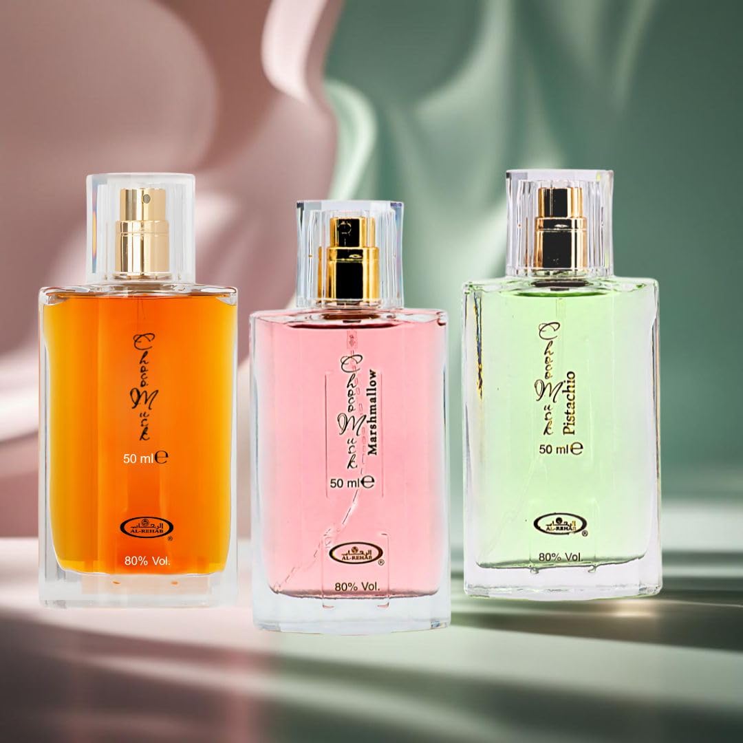 Al-Rehab Choco Musk Marshmallow notes show strawberry and marshmallow sweetness.