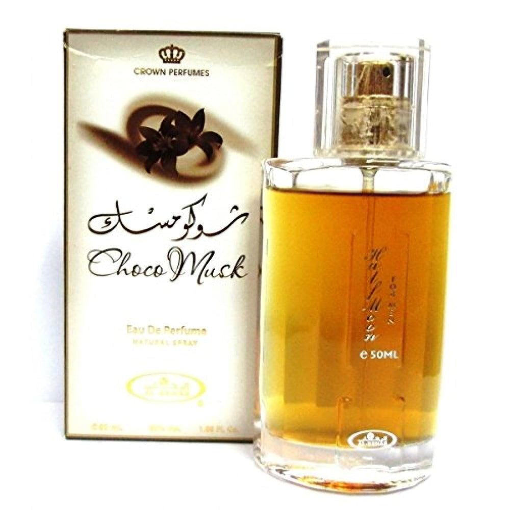 Al-Rehab Choco Musk spray 50ml bottle in view, long-lasting fragrance