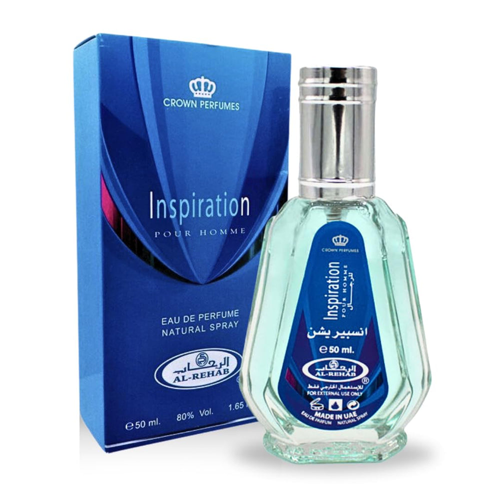 Al-Rehab Inspiration EDP bottle front, elegant unisex daily wear.
