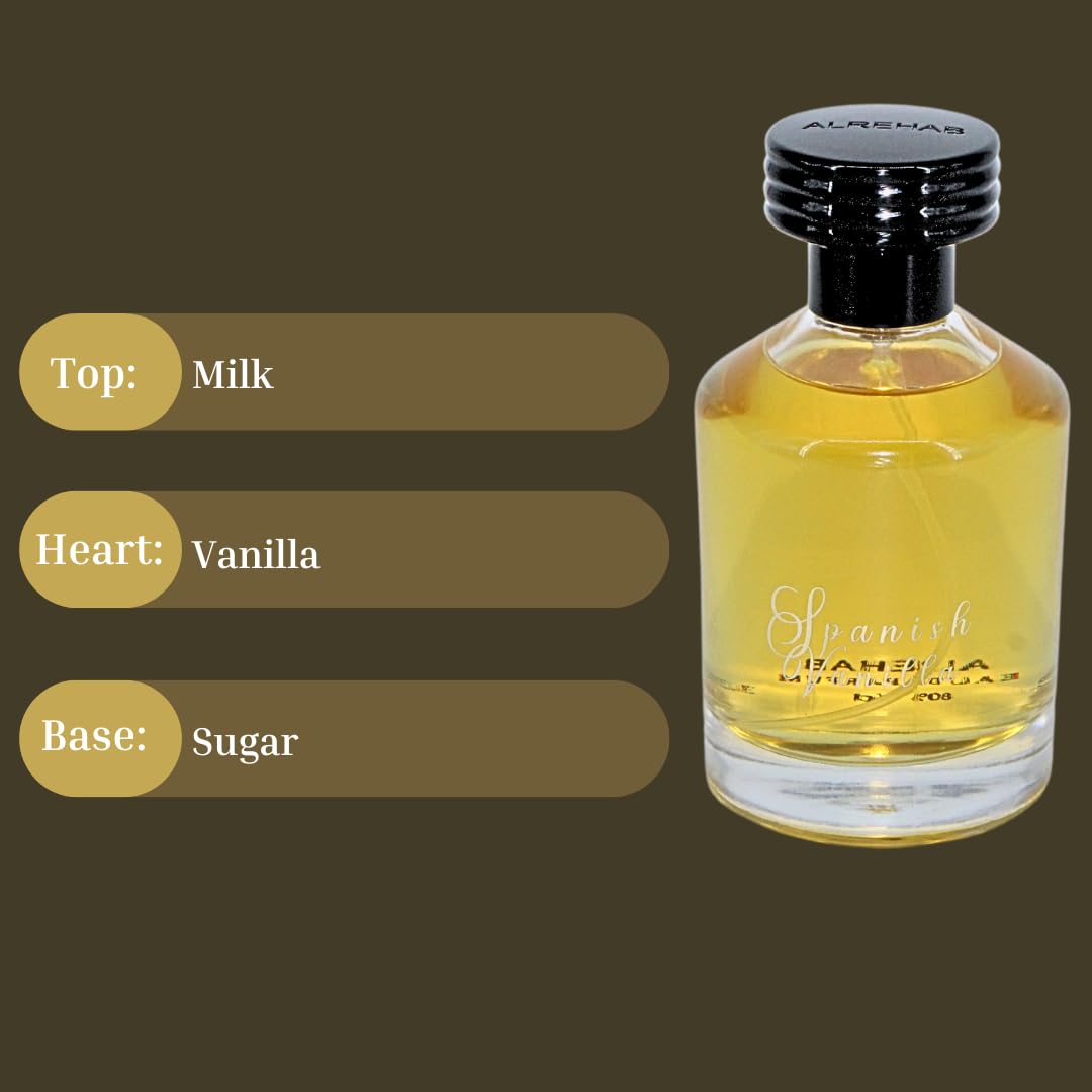 Al-Rehab Spanish Vanilla EDP sugar base notes for a gentle finish.