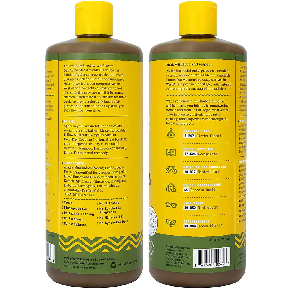 Alaffia African Black Soap lather demonstrates gentle cleansing for clear-looking skin.