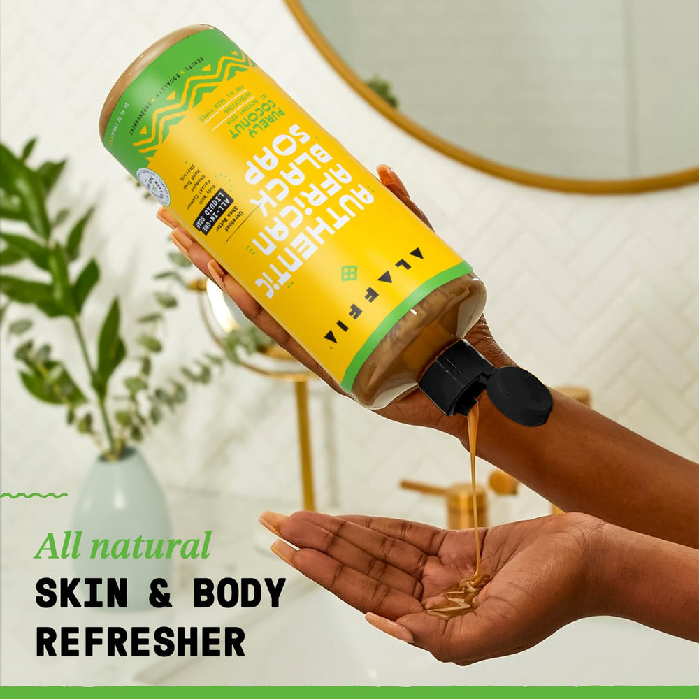 Alaffia Authentic African Black Soap coconut face and body cleanse for daily renewal