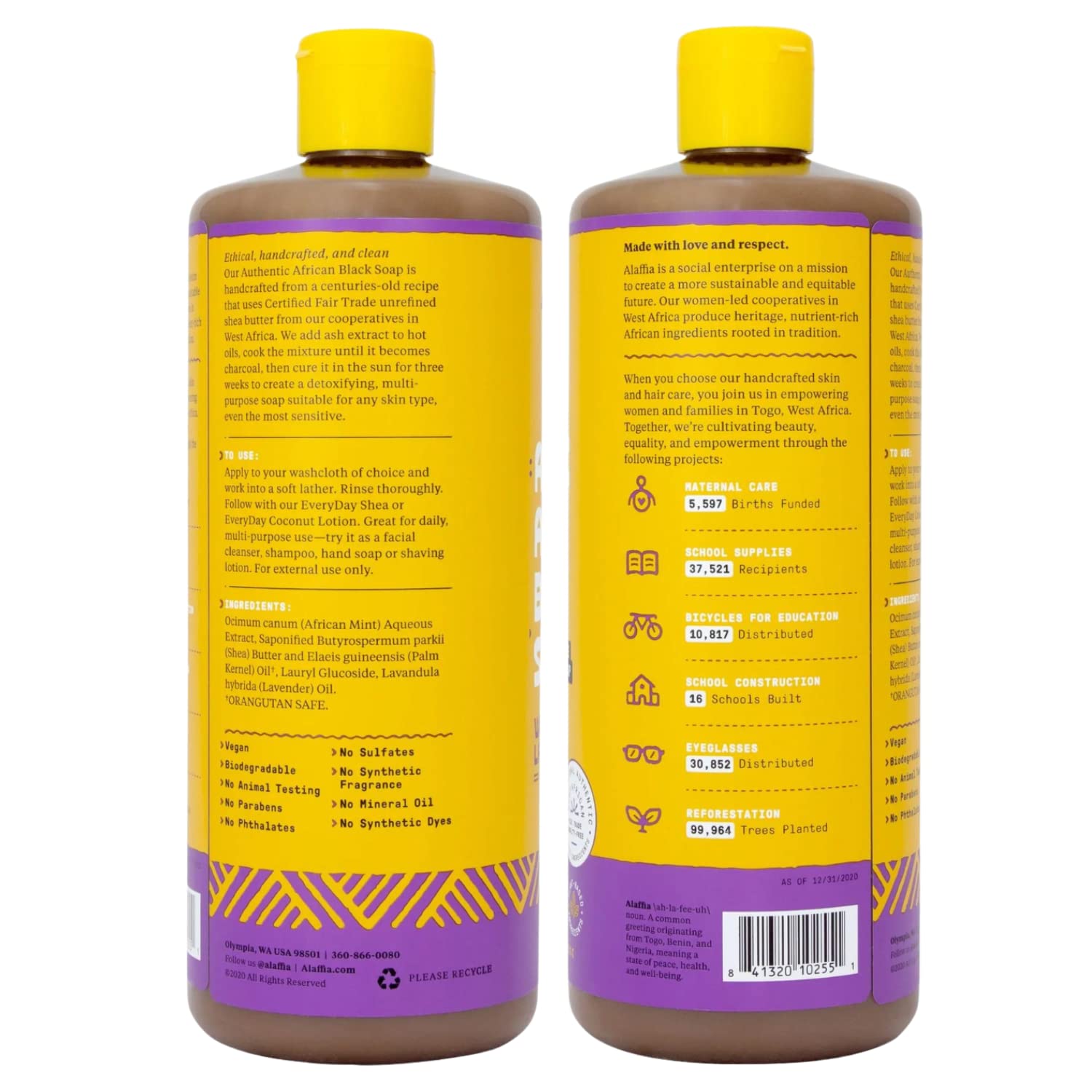 Alaffia Wild Lavender lather image highlighting rich, creamy foam for skin and hair.