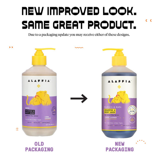 Alaffia Babies shampoo showing foamy lather for gentle daily cleansing.