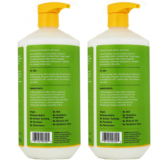 Alaffia Everyday Coconut Body Lotion pump closeup for smooth application.