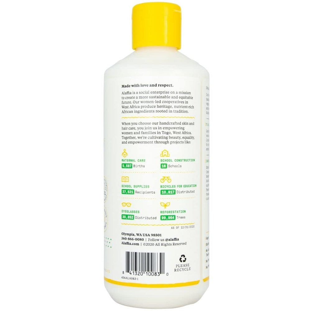 Alaffia Everyday Coconut Conditioner applied to wet hair for detangling