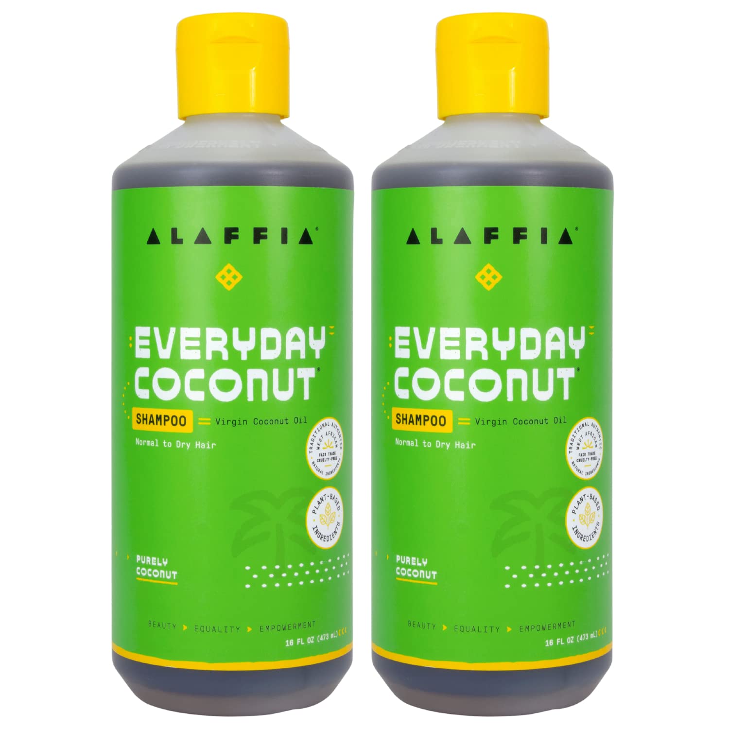 Alaffia Everyday Coconut Shampoo bottle with creamy cleansing for daily use.