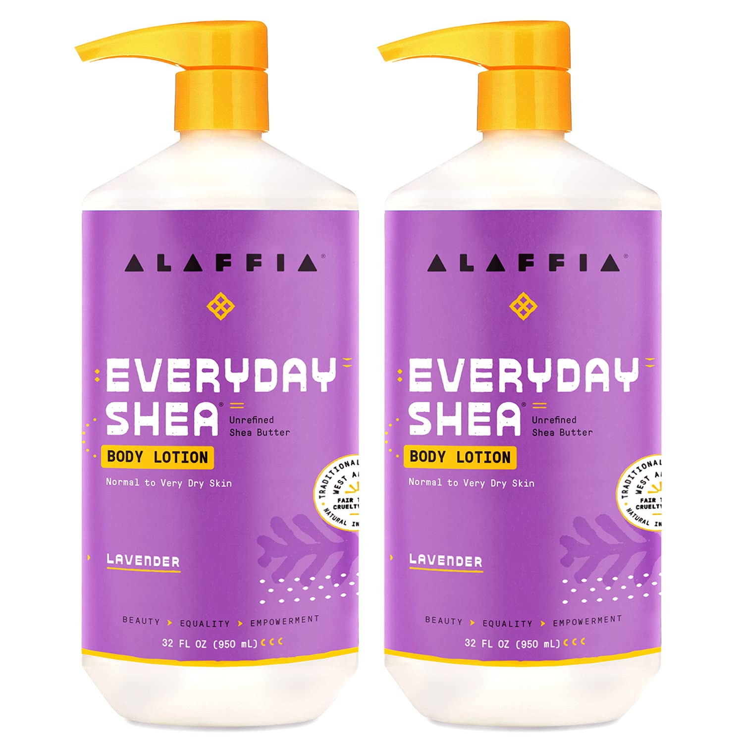 Alaffia Everyday Shea Body Lotion bottle delivering deep hydration for dry skin.