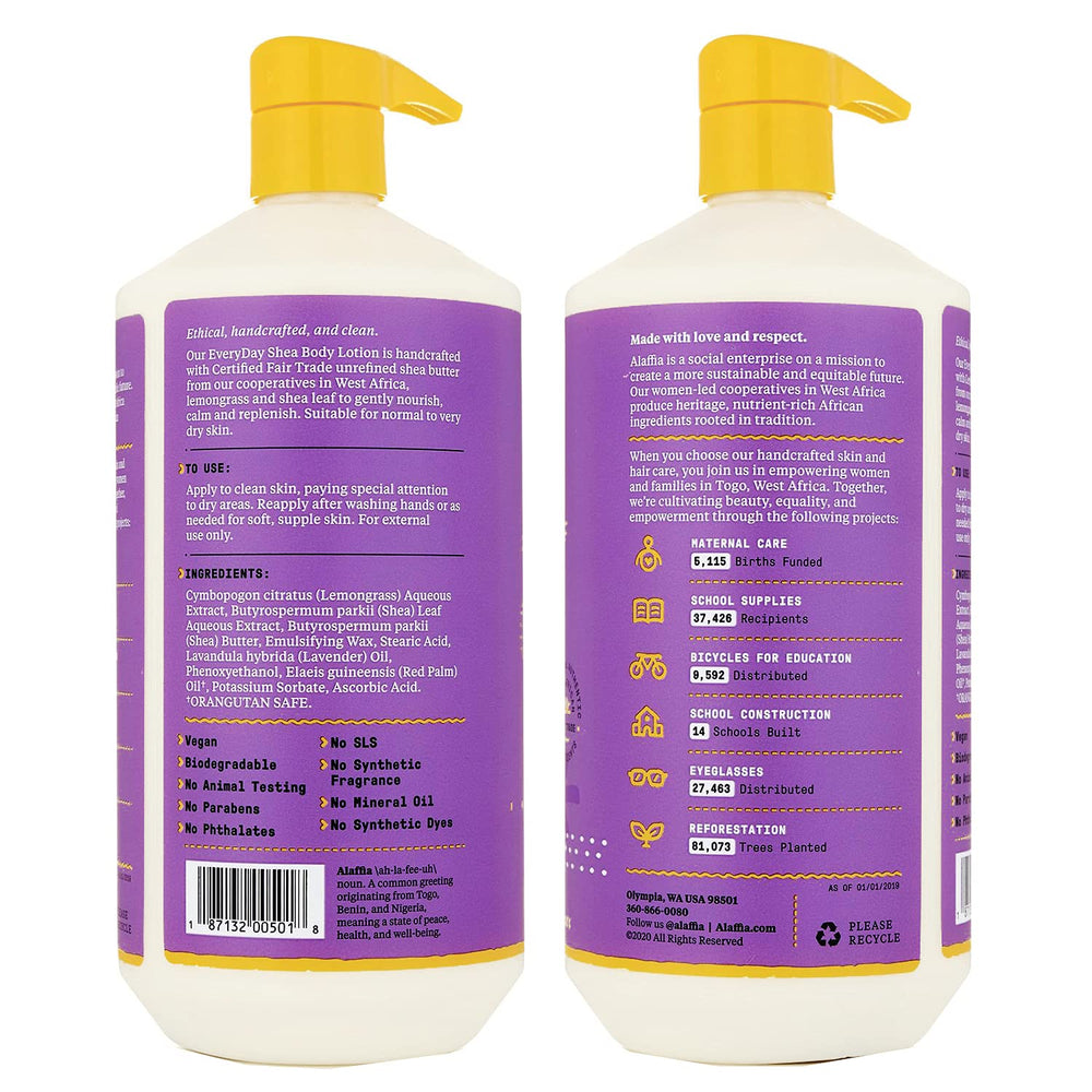 Alaffia Everyday Shea Body Lotion pump close-up for easy application.