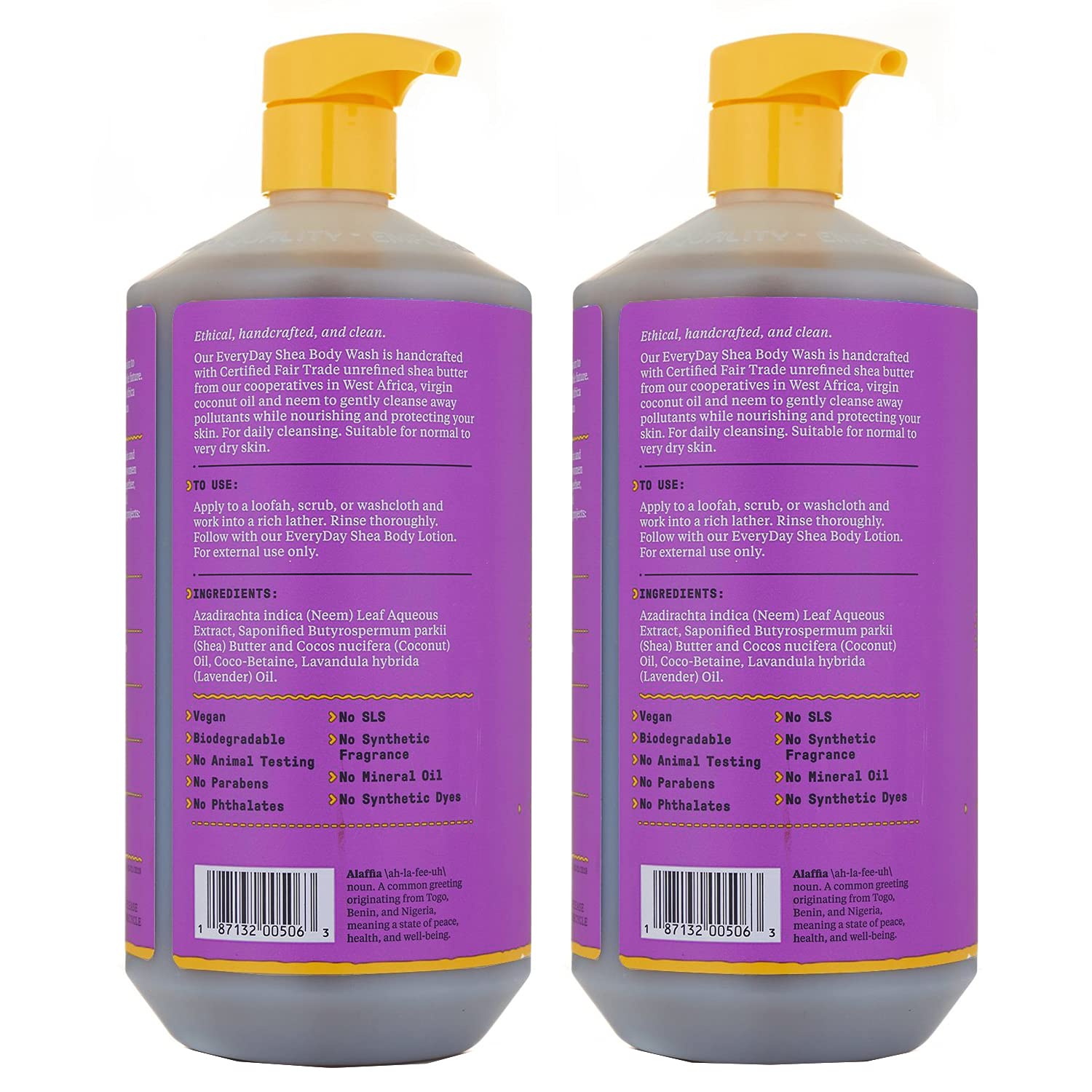 Alaffia lavender lather close-up showing creamy, conditioning bubbles.