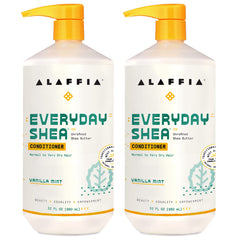 Alaffia EveryDay Shea Conditioner bottle-front shows daily moisture from Vanilla Mint