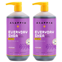 Alaffia EveryDay Shea Lavender Shampoo bottle showing gentle, sulfate-free cleansing.