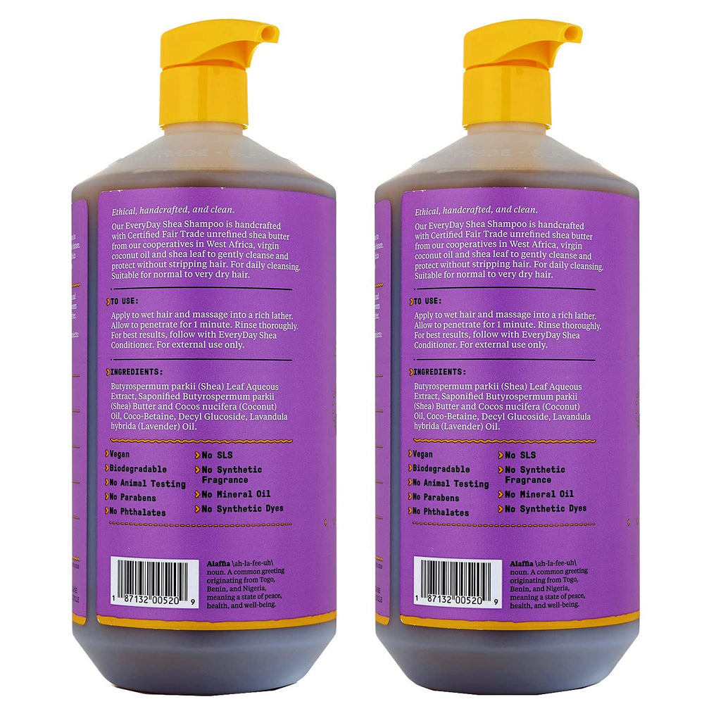 Alaffia EveryDay Shea Lavender Shampoo foam demonstrates rich lather for a refreshing wash.