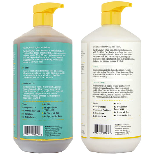 Alaffia Everyday Shea Shampoo rich lather indicating gentle cleansing and moisture retention.