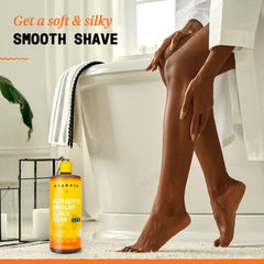 Shaving with Alaffia creamy lather for a smooth, comfortable shave.