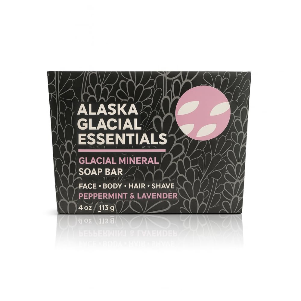 Alaska Glacial Soap Bar closeup revealing mineral clay texture for gentle cleansing.