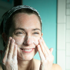 Shaving with Alaska Glacial Essentials Thieves Bar for a creamy, smooth shave.