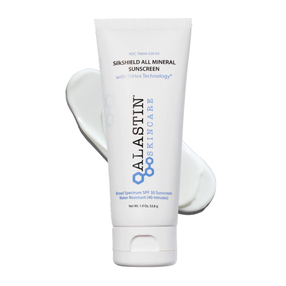 ALASTIN SilkSHIELD Mineral Sunscreen on the face, lightweight protection for daily wear.