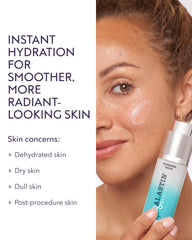 Close-up of applying ALASTIN HA IMMERSE Serum for smoother skin
