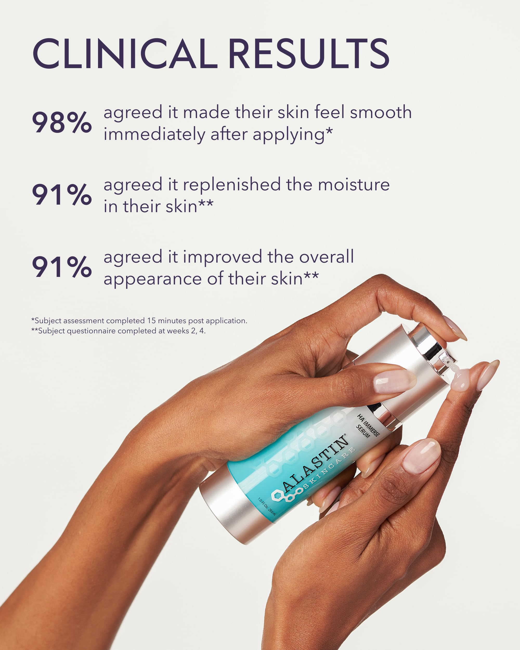 ALASTIN Skincare HA IMMERSE Serum packaging on clean vanity