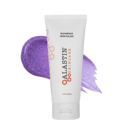 ALASTIN Skincare ReSURFACE Exfoliating Skin Polish bottle shown, gentle exfoliation for smoother skin.