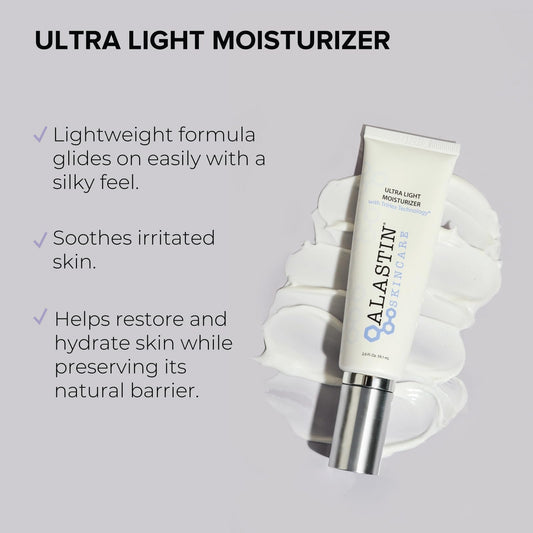 Alastin moisturizer texture swirl demonstrates quick absorption and a smooth finish.