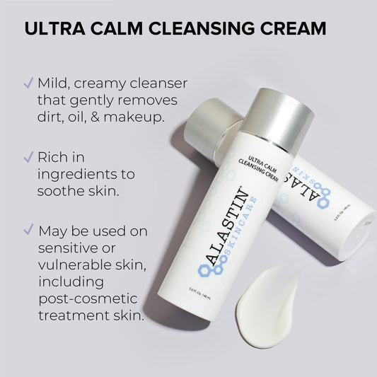 ALASTIN Ultra Calm Cleansing Cream in use; gentle daily cleanse.