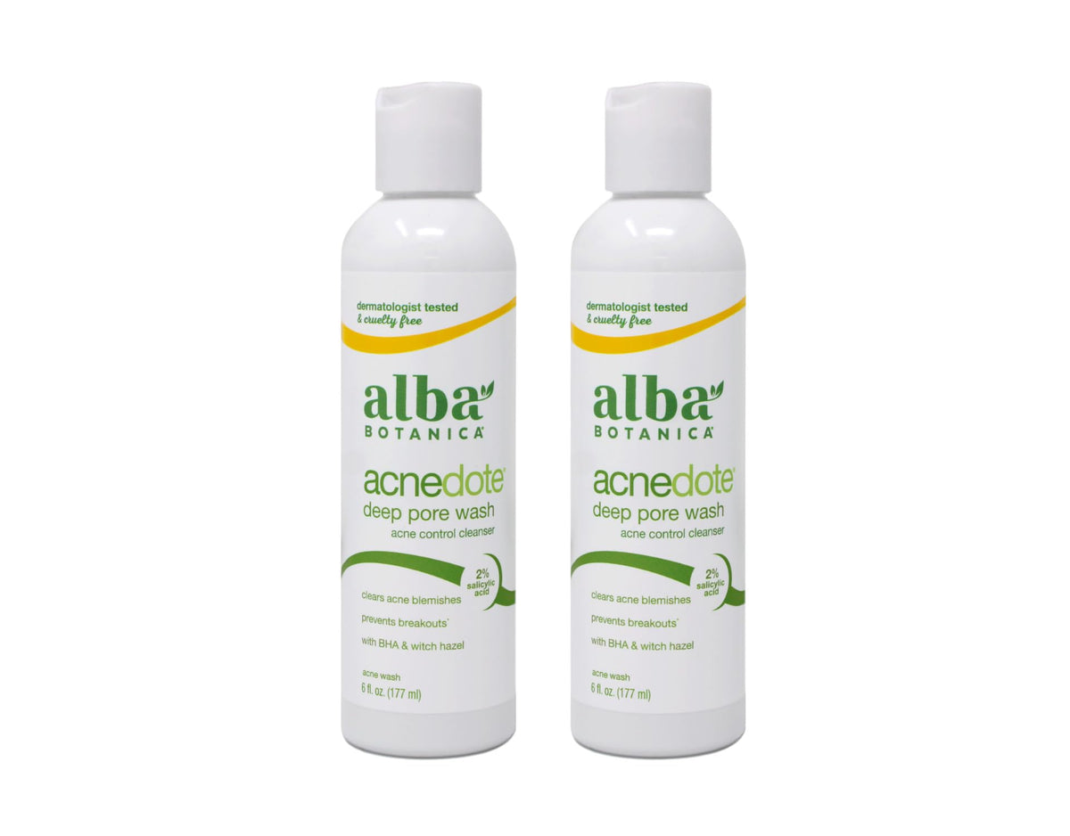 Alba Botanica Acnedote Deep Pore Wash bottle promotes a clear complexion with 2% salicylic acid