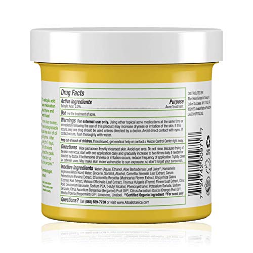 Alba Botanica AcneDote pads deliver 2% salicylic acid to target blemishes gently.