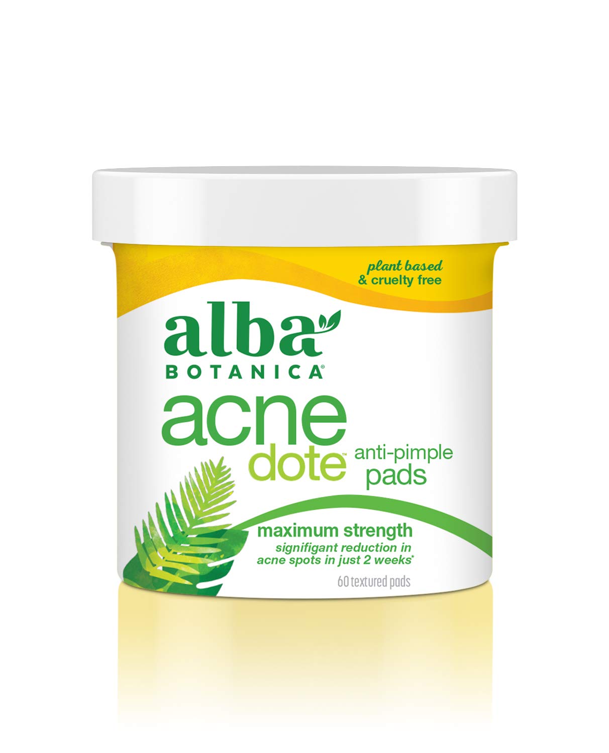 Alba Botanica AcneDote pads textured surface for oil control during cleansing.