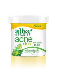 Alba Botanica AcneDote pads textured surface for oil control during cleansing.