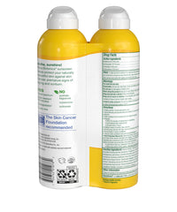 Alba Botanica sunscreen spray applied at an angle for convenient, even coverage.