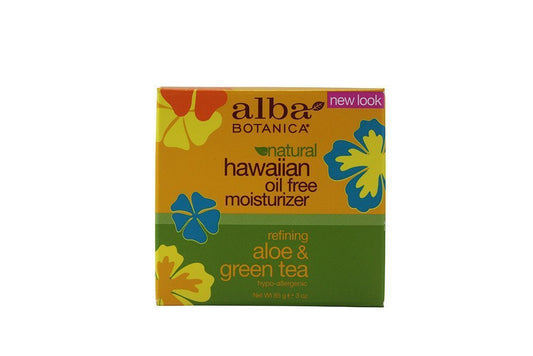 Alba Botanica Hawaiian Oil-Free Moisturizer bottle for oil-free daily sun protection.