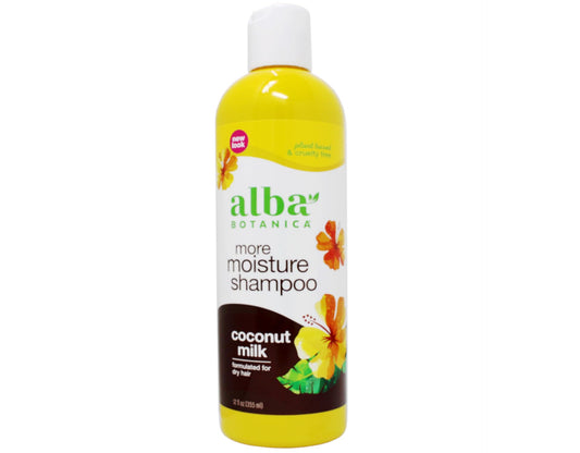 Alba Botanica Hawaiian Shampoo Coconut Milk bottle for gentle cleansing and tropical hair care
