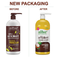 Alba Botanica Coconut Rescue ingredients highlight virgin coconut oil and coconut milk
