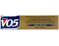 Alberto VO5 Conditioning Hairdressing tube front showing compact moisture and shine.