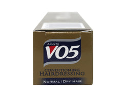 Alberto VO5 Conditioning Hairdressing label highlights classic moisture protection.