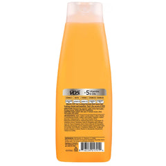 Alberto VO5 Daily Revitalizing Shampoo bottle back label highlights five vitamins.